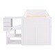 preview thumbnail 8 of 7, White Low Study Twin Size Loft Bed with Storage Steps and Portable, Desk