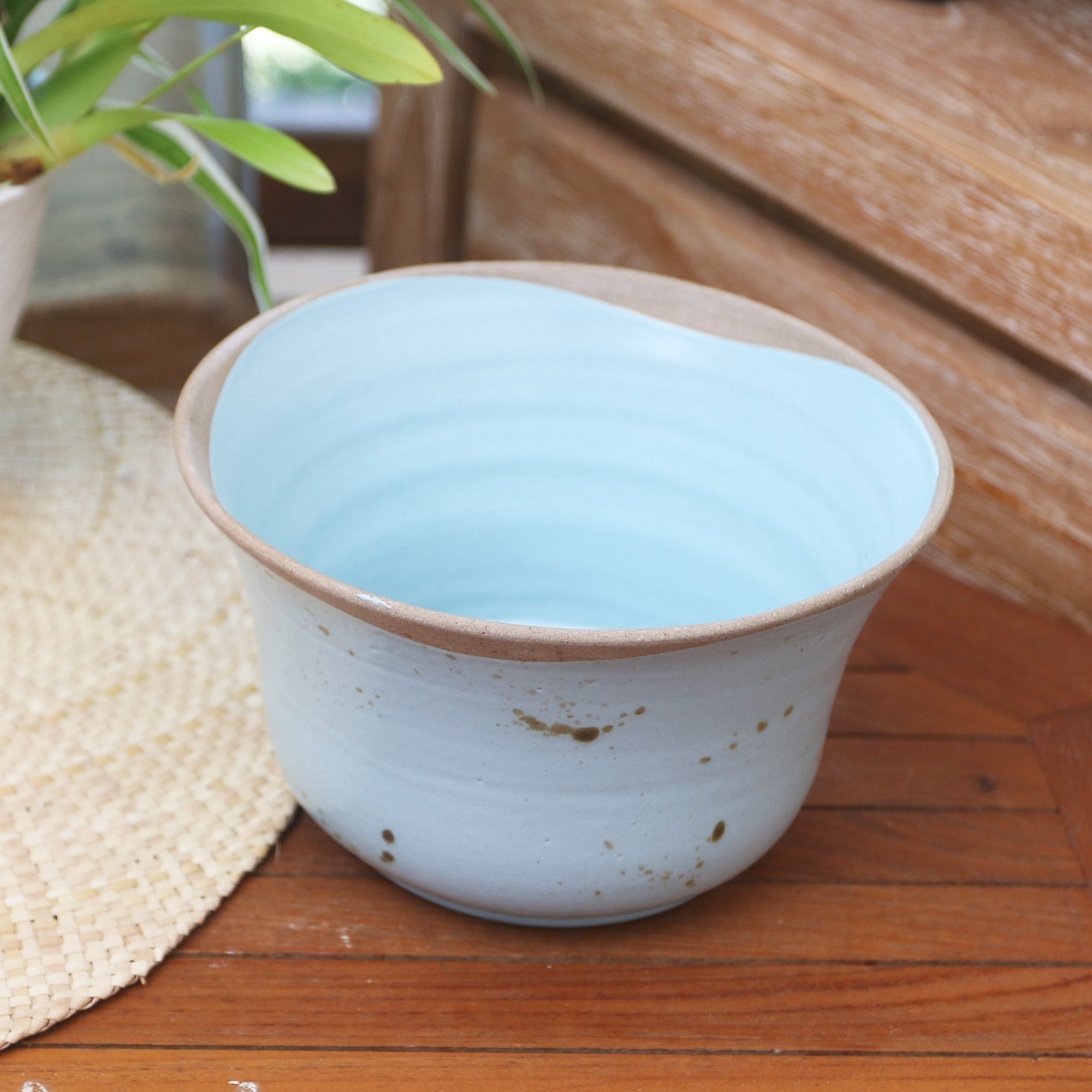 Novica Handmade Blue Bell Ceramic Serving Bowl
