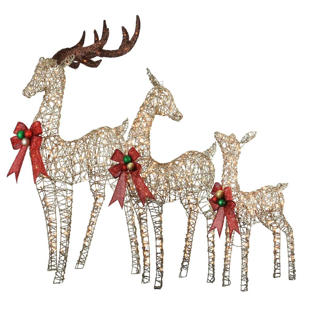 National Tree Company Deer Family Assortment - Champagne - 60 in