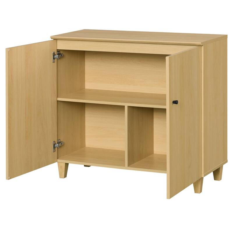 WAMPAT Wide TV Stand Cabinet, Entertainment Center with Doors, 32.4"H