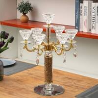 Metallic Gold & Silver Glass Candle Holder