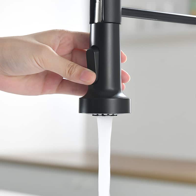 Modern Matte Black High Arc Touchless Pull-Out Kitchen Faucet