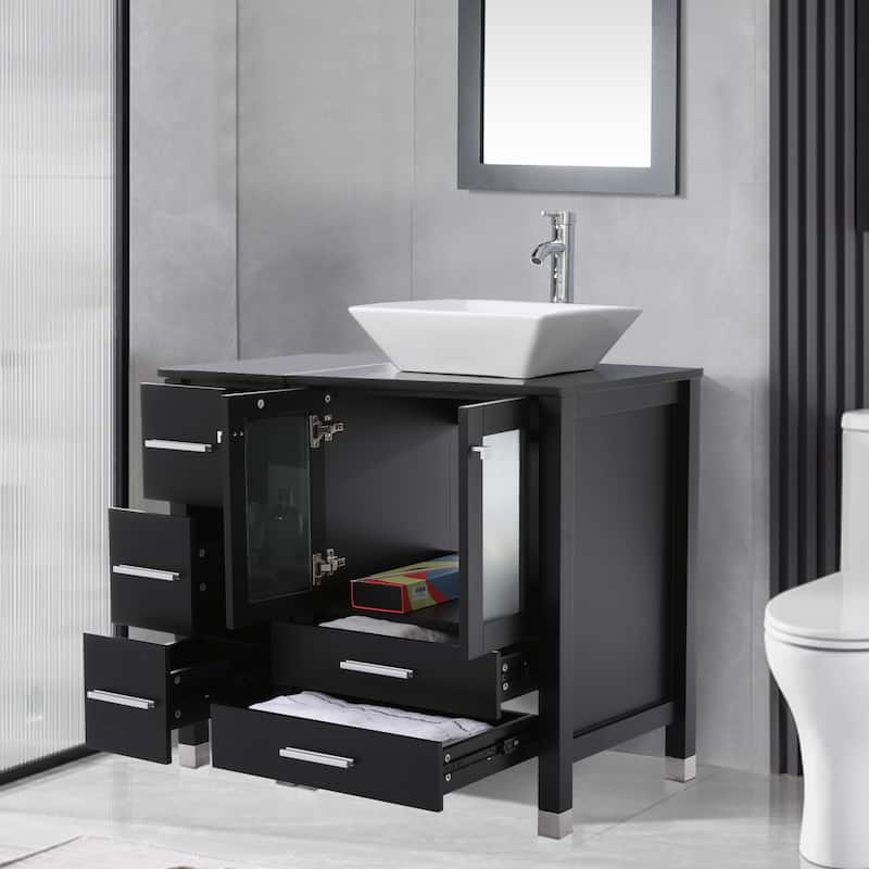 36" Bathroom Vanity with Sink Set Side Cabinet