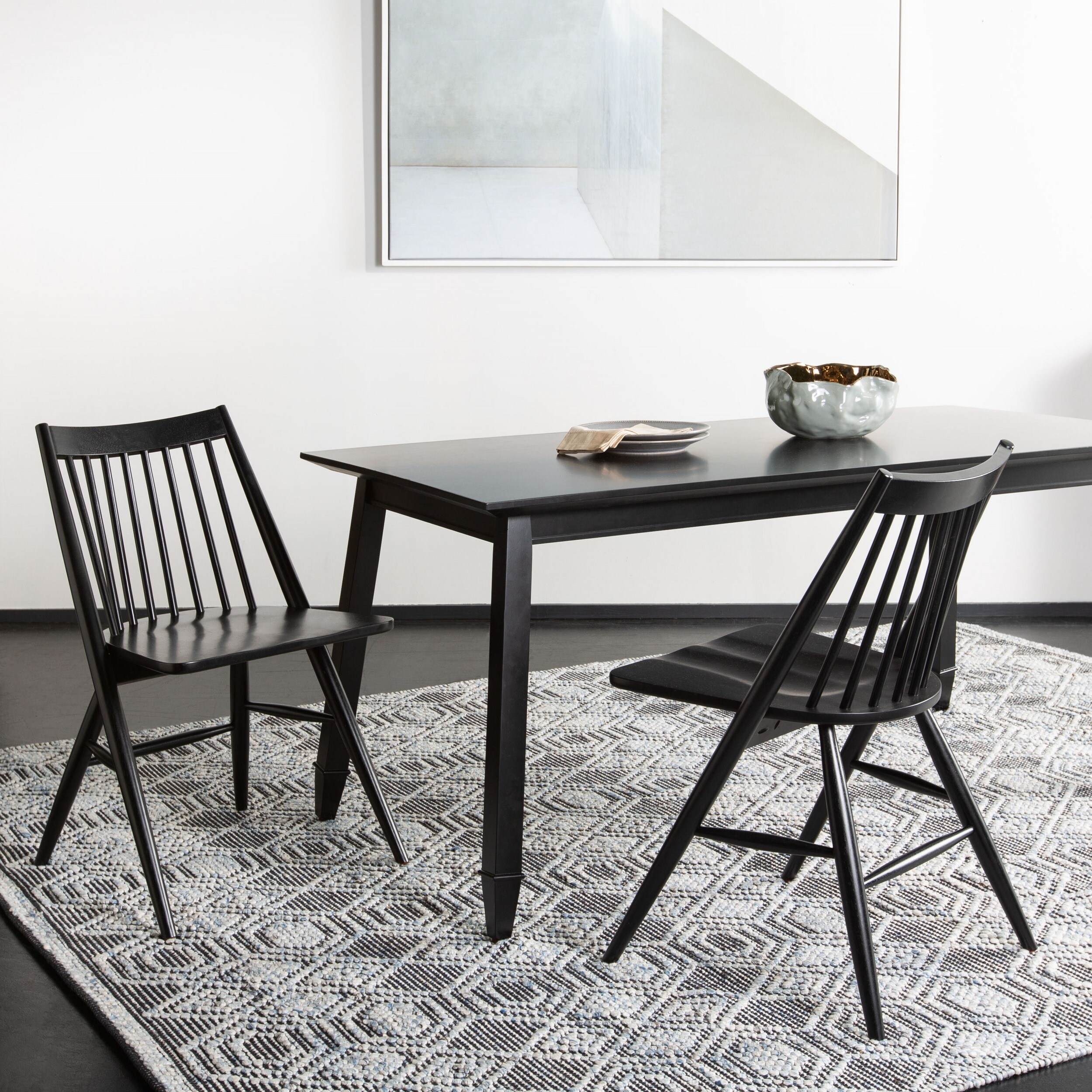 Shop Safavieh Dining 19 Inch Wren Black Spindle Dining Chair Set
