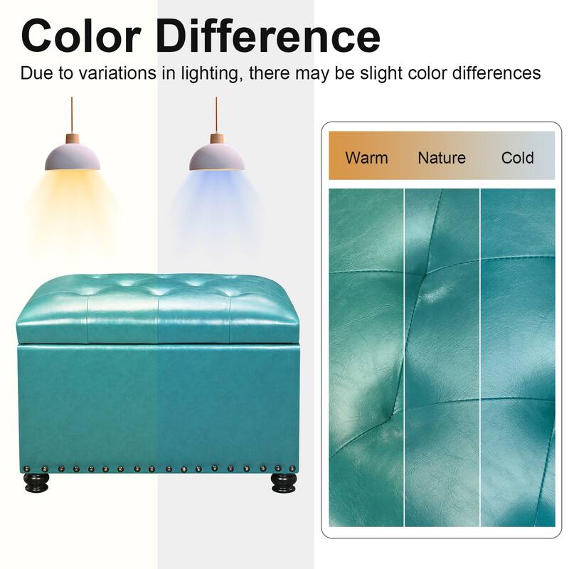 Adeco High End Classy Tufted Storage Ottoman Bench Footstool