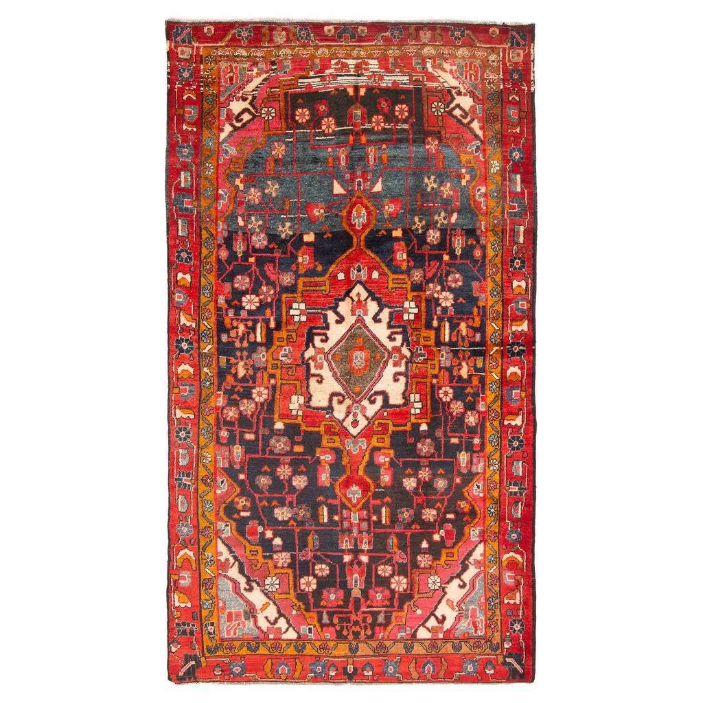 ECARPETGALLERY Hand-knotted Andelz Navy Wool Rug - 4'4 x 7'10