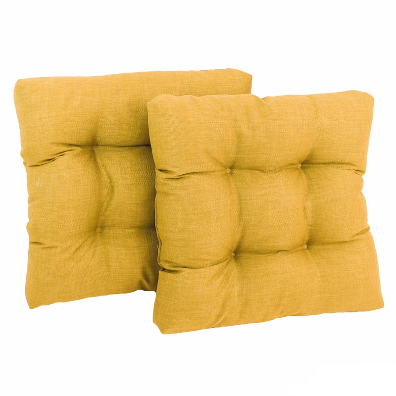 Blazing Needles 19-inch Tufted Indoor/Outdoor Chair Cushion (Set of 2) - Lemon