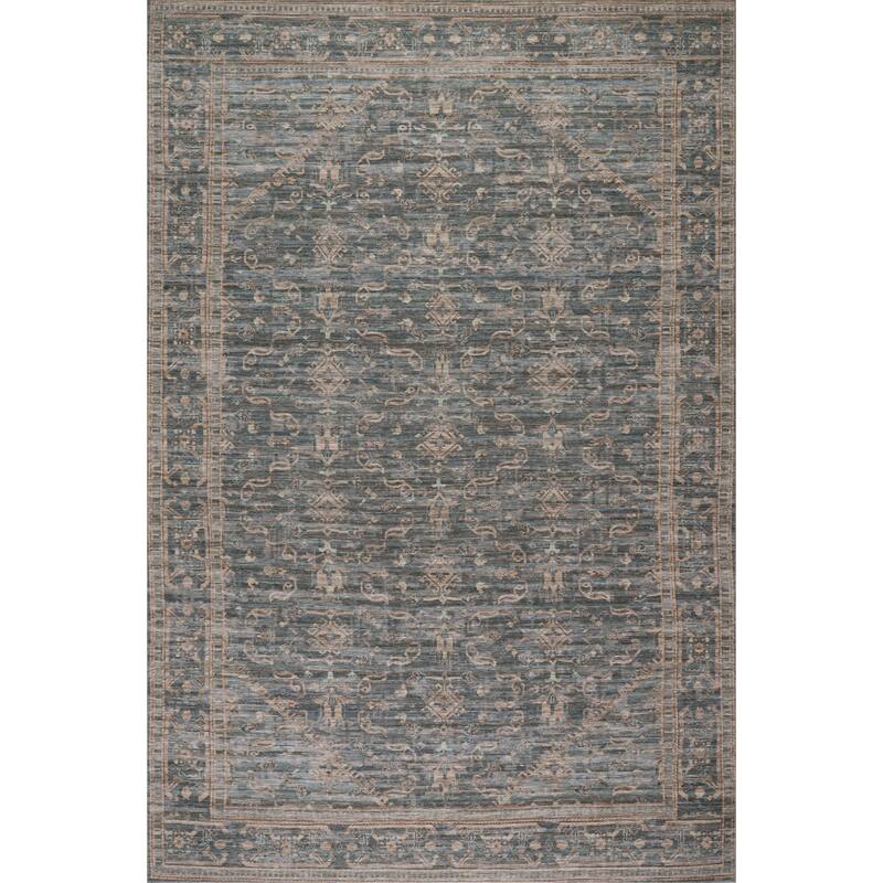 Nuloom Nysera Traditional Bordered Area Rug - 5' x 8' - Light Blue - Rectangle