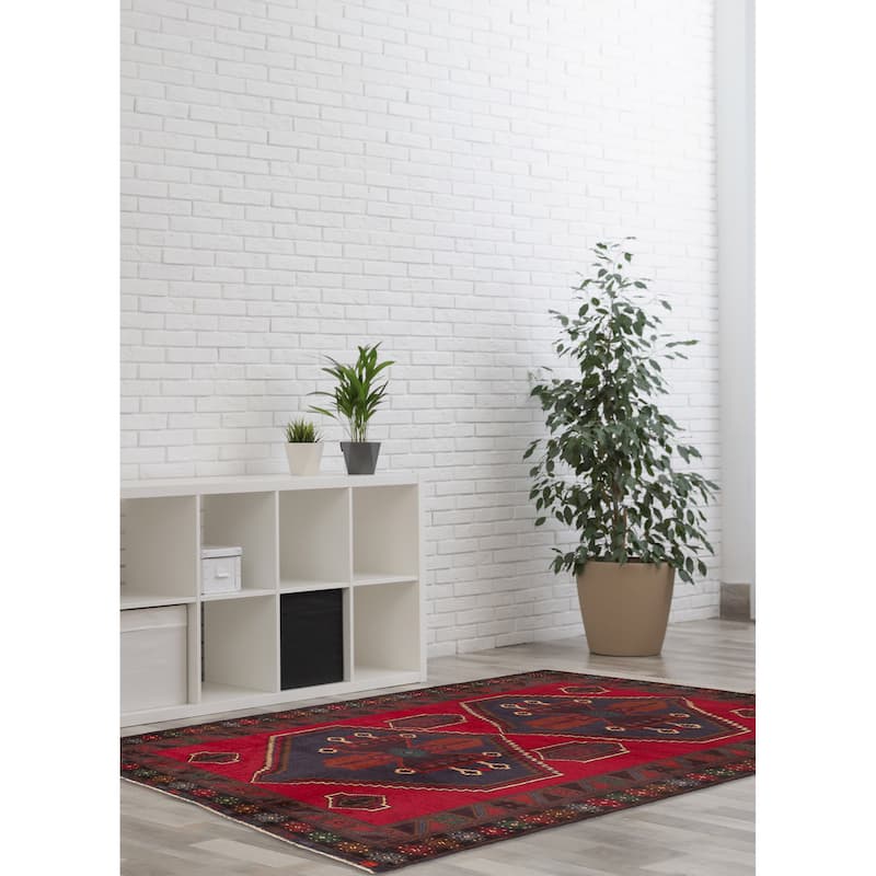 ECARPETGALLERY Hand-knotted Teimani Red Wool Rug - 3'6 x 6'4