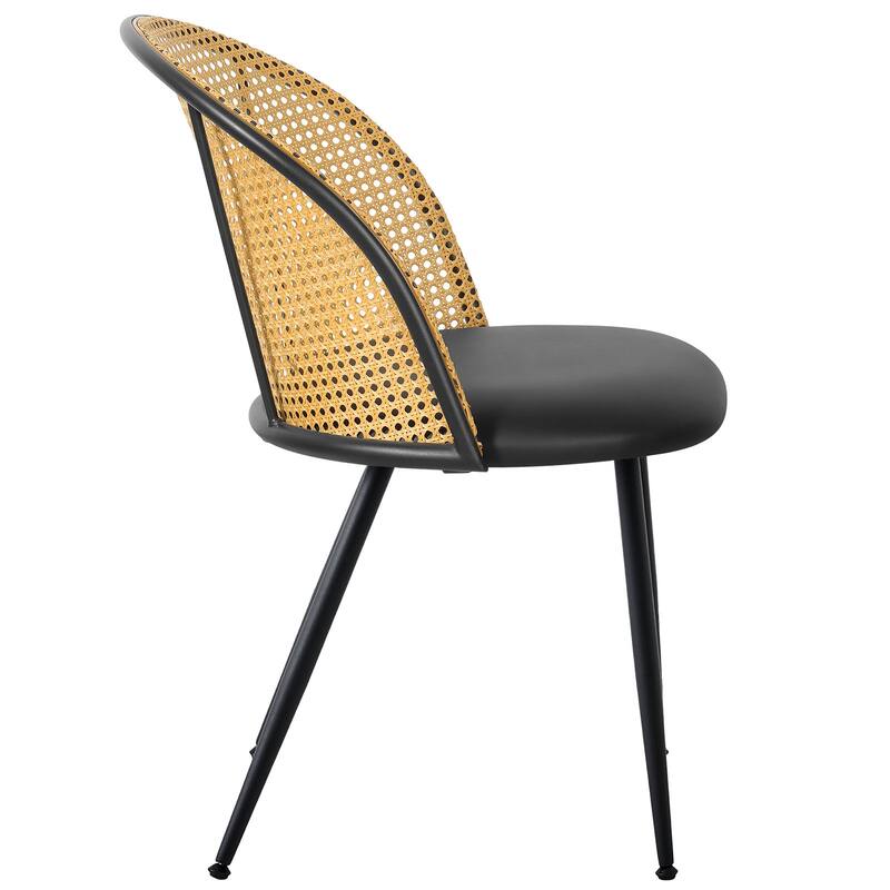 Modern Upholstered Rattan Dining Chairs Set of 2/4