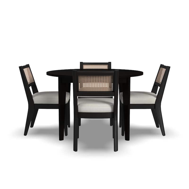 Brentwood Black Wood Round Dining Set - 47" x 30" x 47"