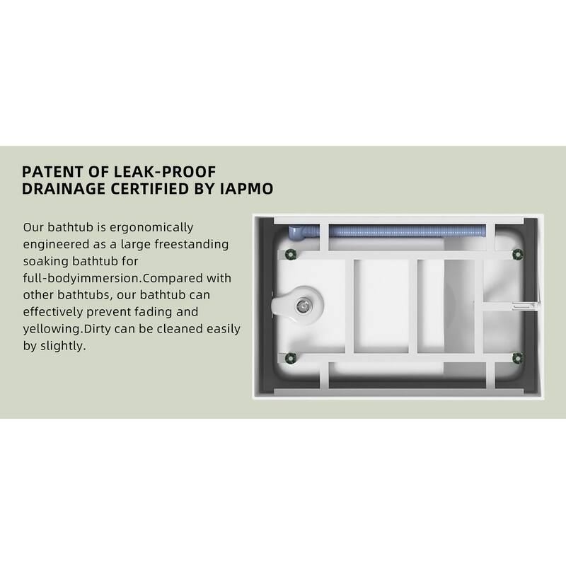 GDFStudio - Alistair Compact Freestanding Soaking Bathtub with Supportive Built-In Seat