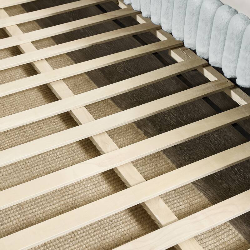 Roomfitters Twin Upholstered Daybed with Pull-Out Trundle, Corduroy Fabric Sofa Bed Frame for Living Room