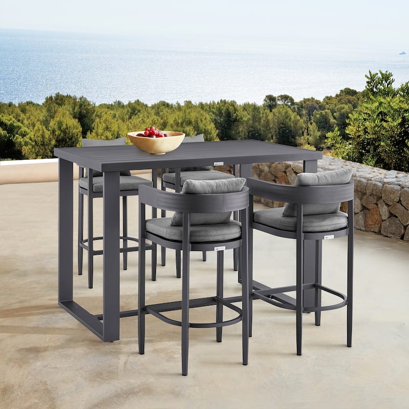Argiope Modern Aluminum Outdoor Bar Stool