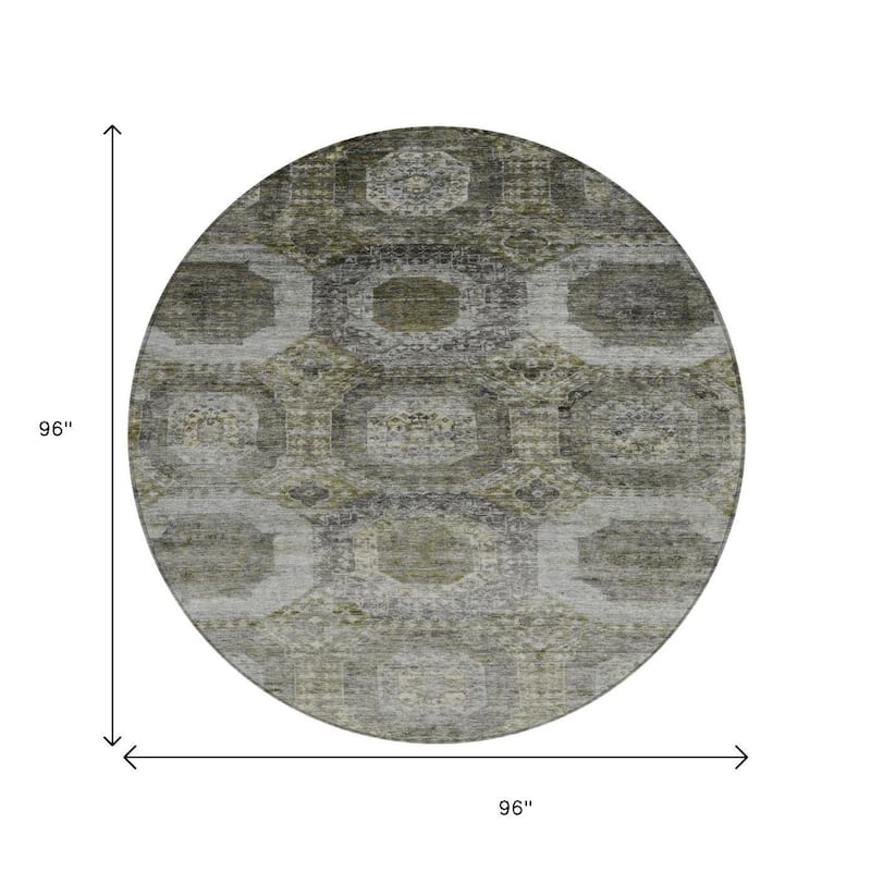HomeRoots Medallion Transitional Rectangle Outdoor Rug