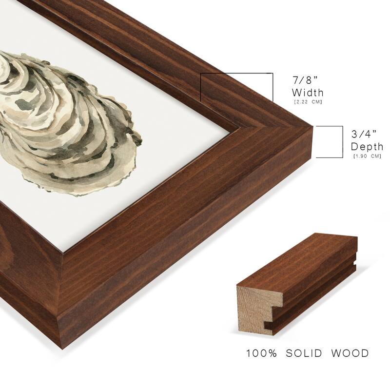 Neutral Oyster Study I -Framed Print w/glass-Cherry Red