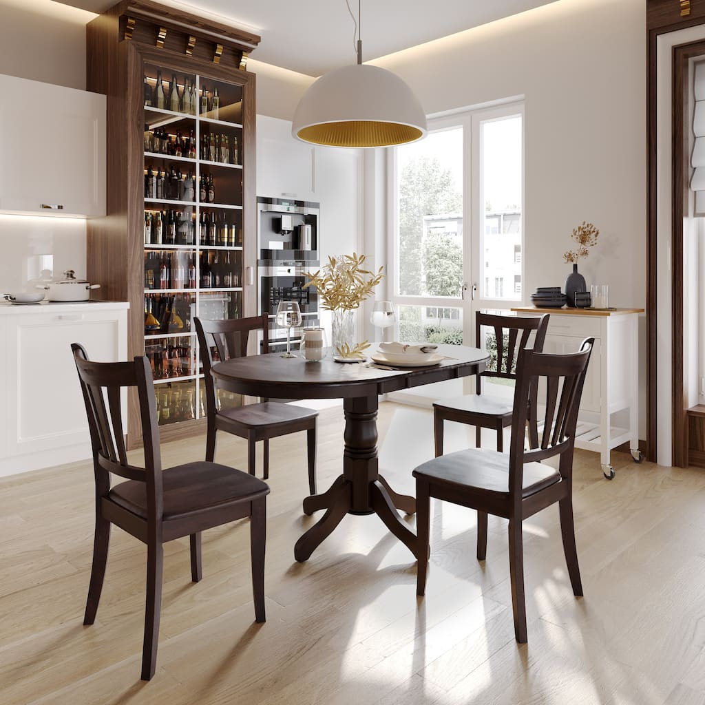 Dilon Extendable Oval Pedestal Dining Table, Brown - Cappuccino