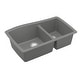 preview thumbnail 57 of 61, Karran Undermount Quartz 33 in. Double Bowl 60/40 Kitchen Sink with Bottom Grids and Strainers
