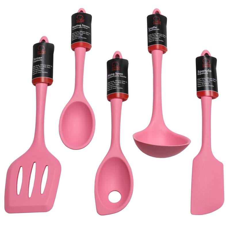 Chef Craft 5 Piece Premium Silicone Kitchen Tool and Utensil Set