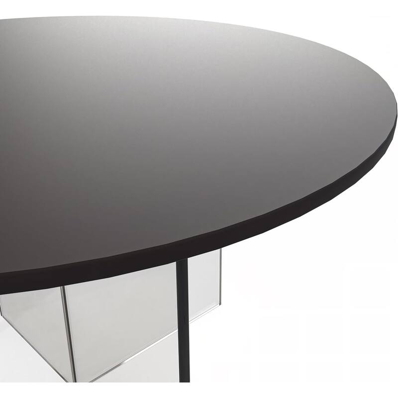 Valore Modern Wood Side End Table W Acrylic Base - Round Accent Center Coffee Table for Living Room Bedroom Home Office