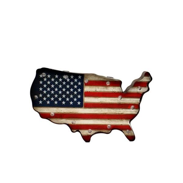 Shop Western Moments Wall Decor Lighted American Flag Red White
