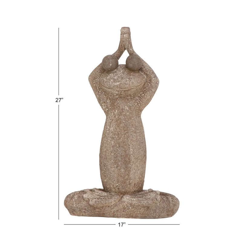 Benzara Polystone Yoga Frog Sculpture