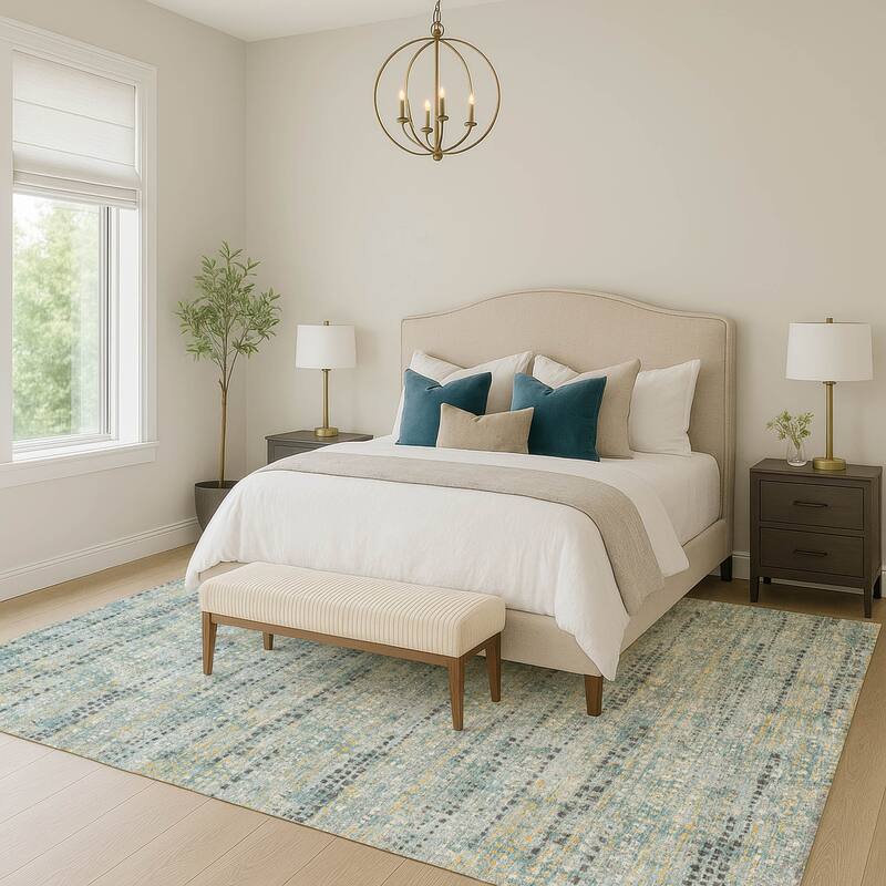 Machine Washable Indoor/ Outdoor Casual Kersey Chantille Rug