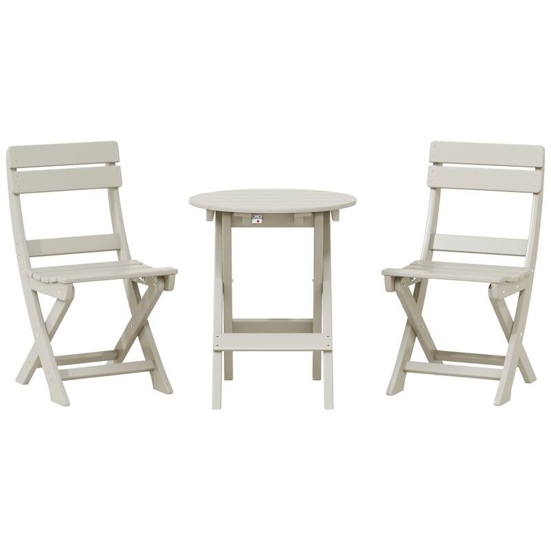 Laguna 3-Piece Folding Dining Set - Sand