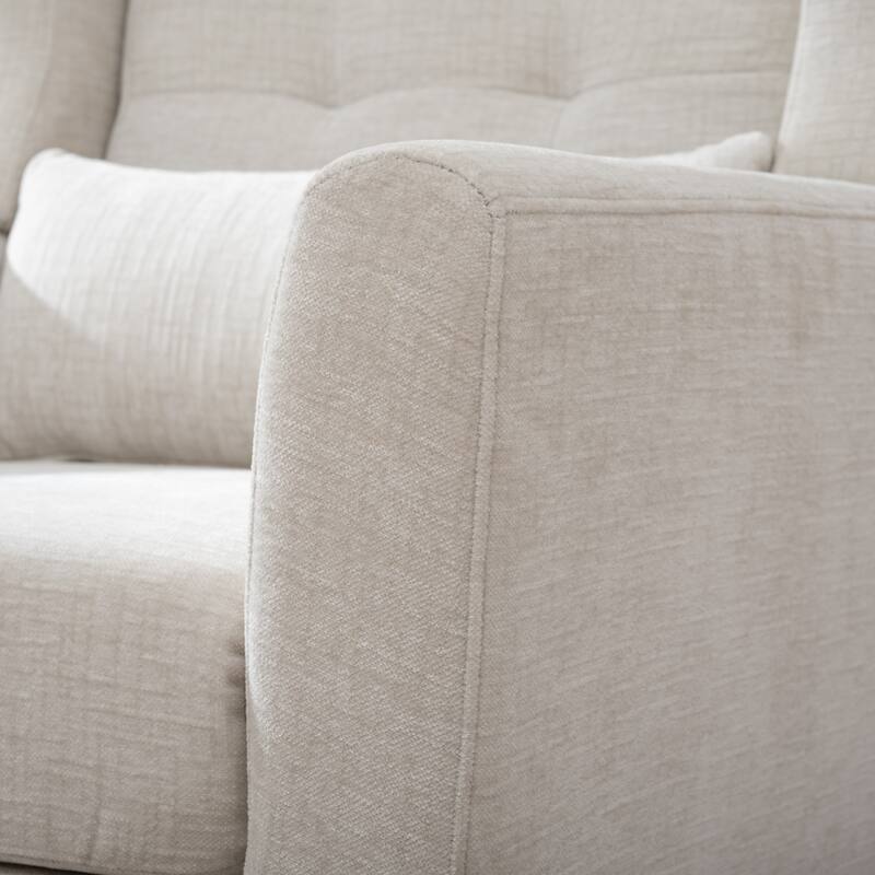 Beige 24.21" Button Tufted Arm Chair