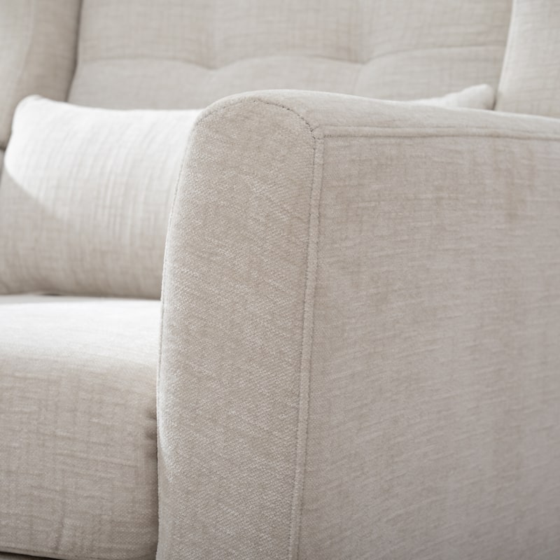 Chenille Modern Accent Chair with Wooden Legs and Mid-Century Lounge Chair (275lb Capacity)