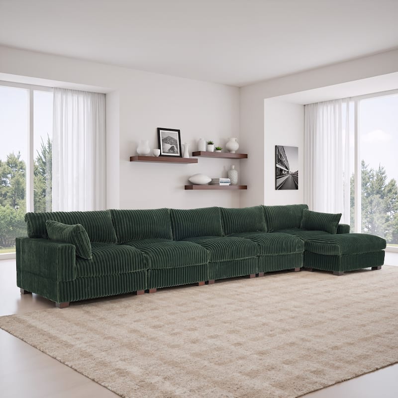 Oversized Plush Modular Sectional Sofa Couch with Ottoman