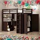 preview thumbnail 11 of 25, Modern Twin Size Loft Bed With Drawers,Desk and Wardrobe,Sturdy Construction