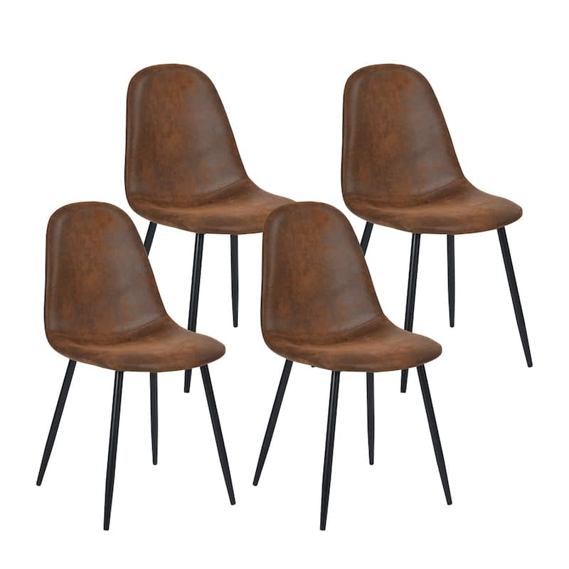 Homylin Charlton Brown Faux Suede Dining Chairs (Set of 4) - Set of 4 - Brown - Dining Height