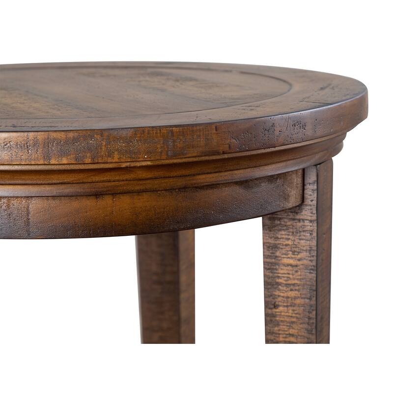 Magnussen Home Bay Creek Toasted Nutmeg Round Accent End Table - 18''W x 18''D x 24''H
