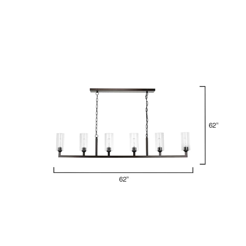 Jamie Young Linear 6-Light Steel Chandelier
