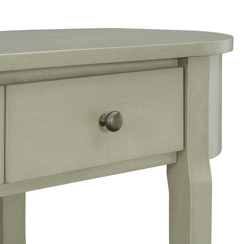 Elegant Retro Console Table with Curved Design and Smooth Glaze for Entryways, Living Rooms and hallways