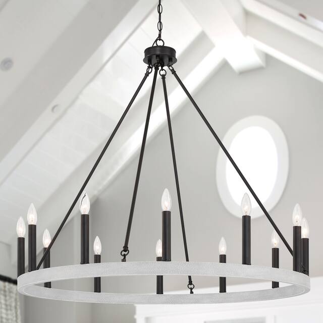 The Gray Barn Highclere 12-light Wagon Wheel Chandelier - 40"x40"x35.93"