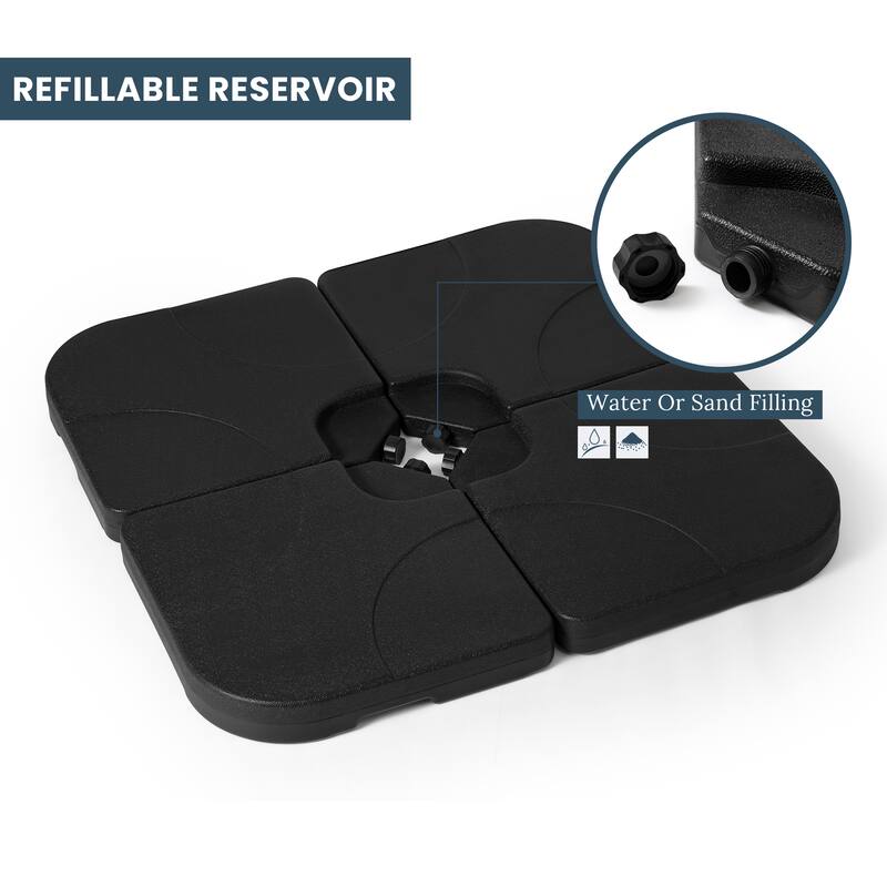 Hilford Cantilever 4-piece Heavy Duty Fillable Patio Umbrella Weighted Base Stand