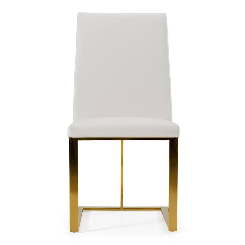 Modrest Frankie Contemporary White & Gold Dining Chair