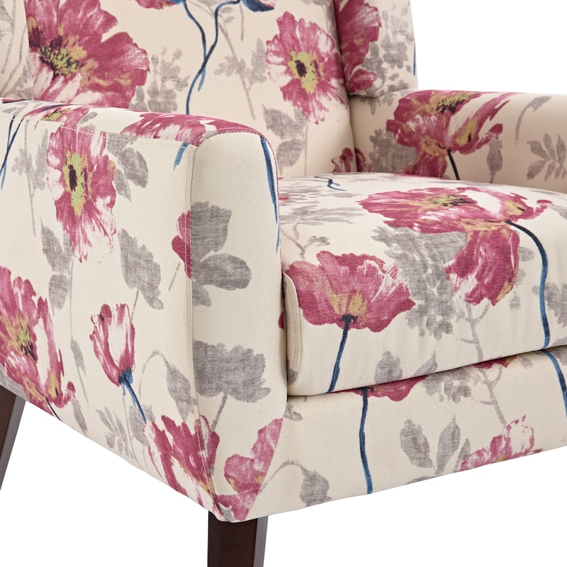 Modern Accent Chair Cotton Linen Upholstered Chair for Living Room