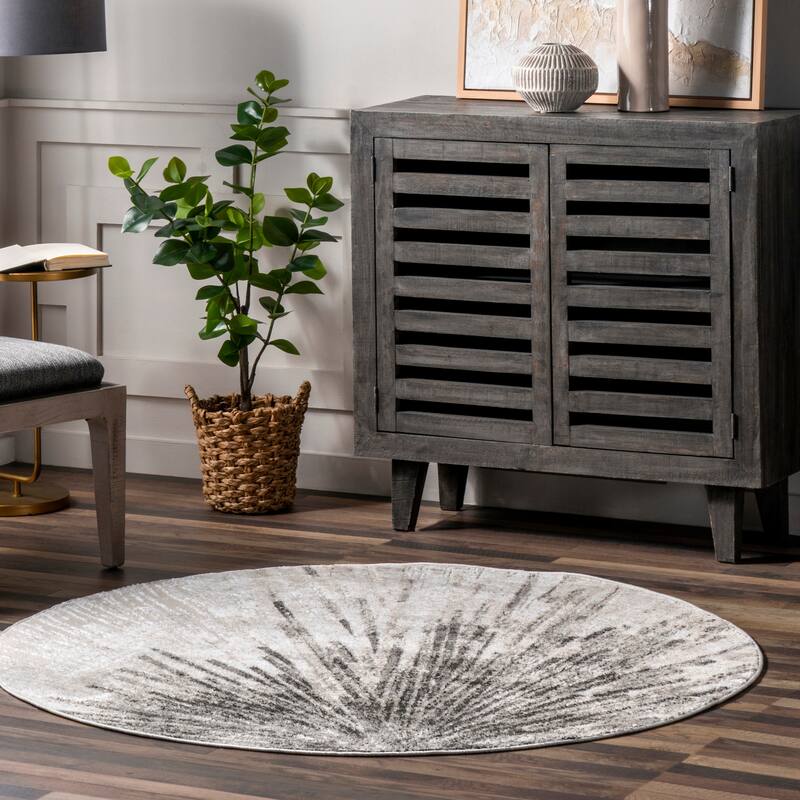 Nuloom Amaya Abstract Area Rug - 5' Round - Beige