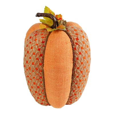 Autumn Harvest Tall Textured Thanksgiving Pumpkin - 10.5" - Orange