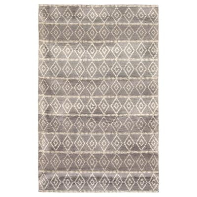 ECARPETGALLERY Braid weave Sienna Grey Wool Rug - 5'0 x 7'9