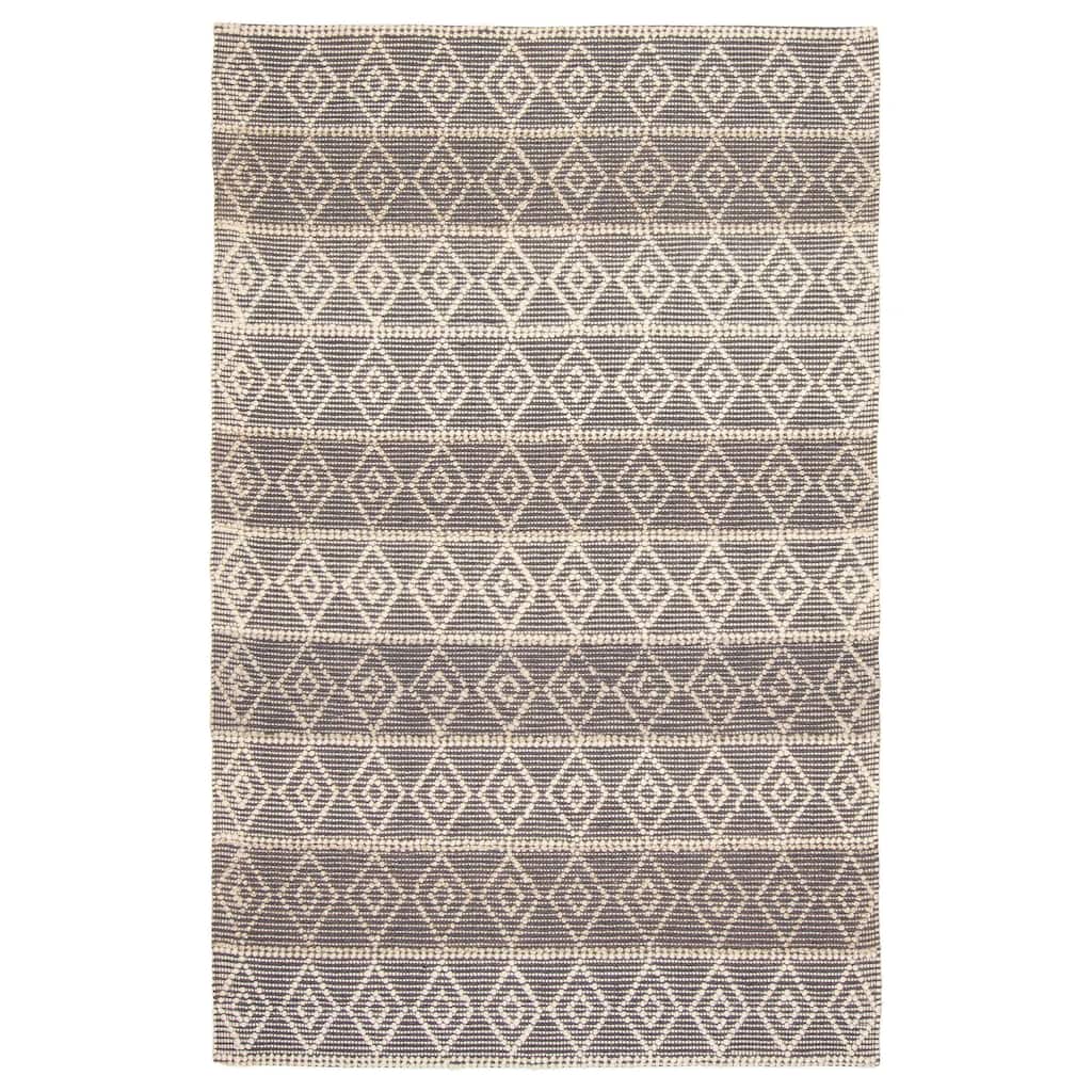 ECARPETGALLERY Braid weave Sienna Grey Wool Rug - 5'0 x 7'9