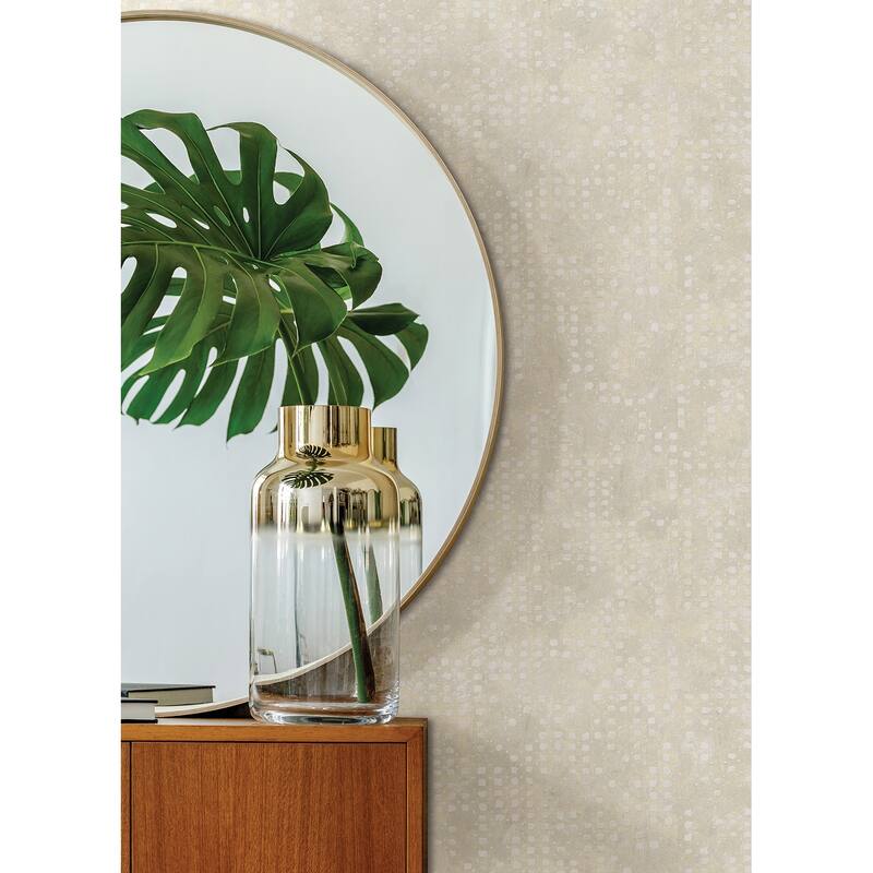 A-Street Prints Felsic Cream Studded Cube Wallpaper