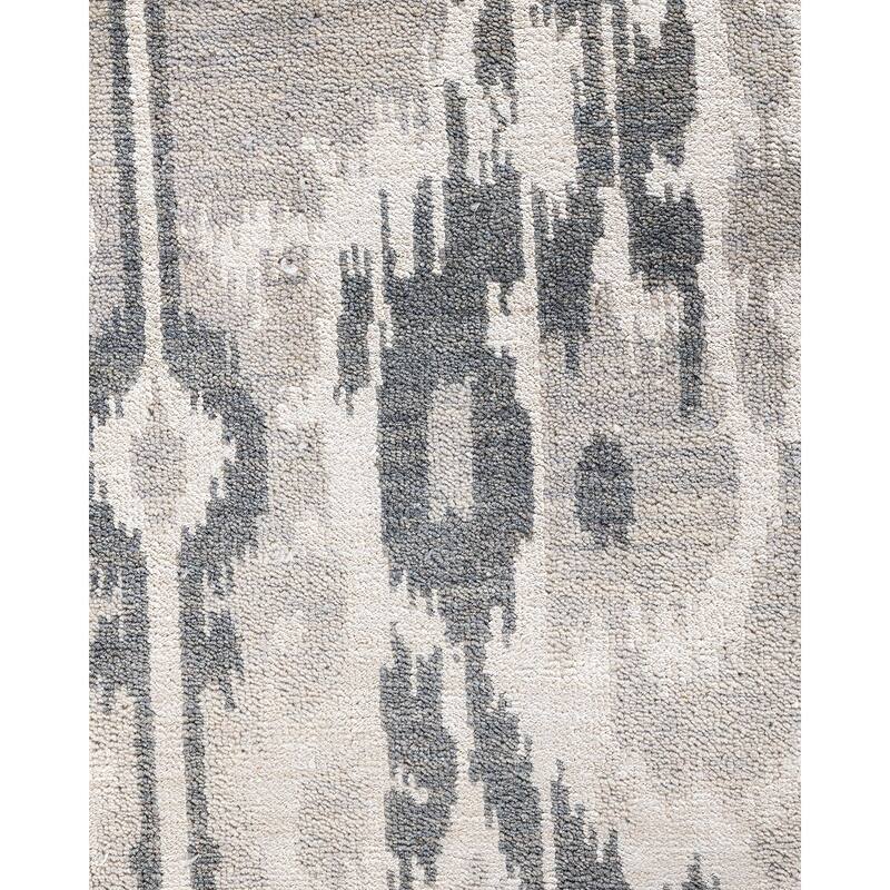 Ikat One-of-a-Kind Handmade Area Rug - Gray, 8' 10" x 11' 10" - 8' 10" x 11' 10"
