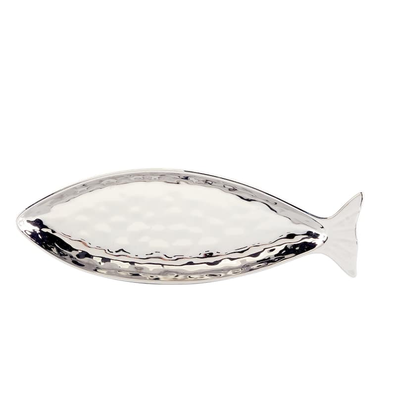Certified International Silver Coast 3-D 2pc Fish Platter Set