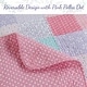 preview thumbnail 3 of 5, Cozy Line Angelina Floral Pink Patchwork Reversible Cotton Quilt Bedding Set