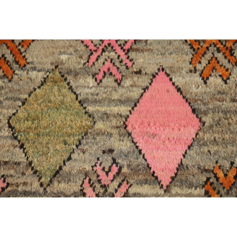 Square Geometric Moroccan Oriental Area Rug Handmade Wool Carpet - 5'9" x 6'4"