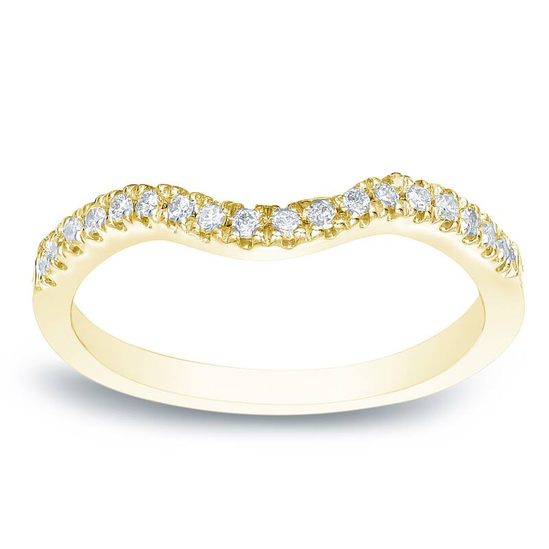Auriya 1/4ctw Curved Diamond Wedding Band 14k Gold